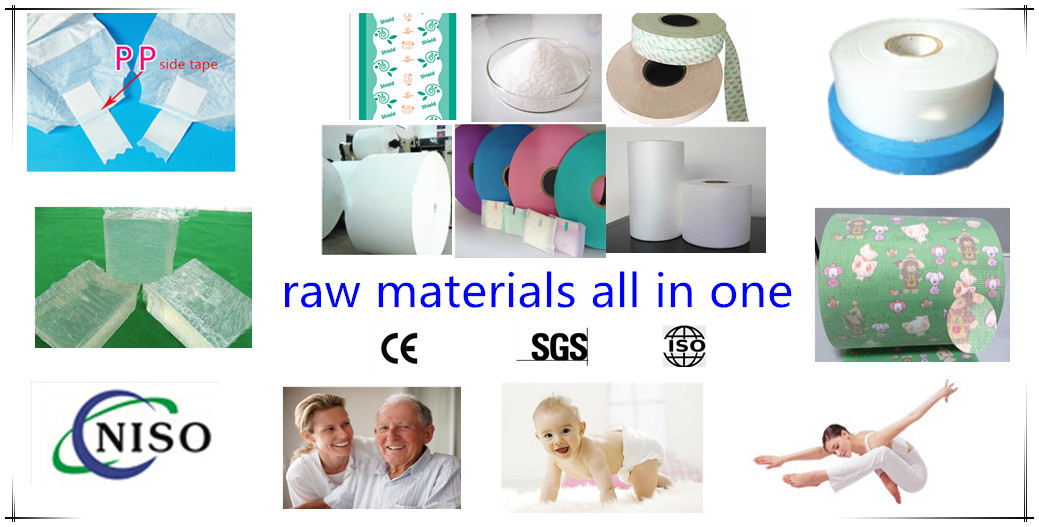 tissue paper for baby diaper raw materials