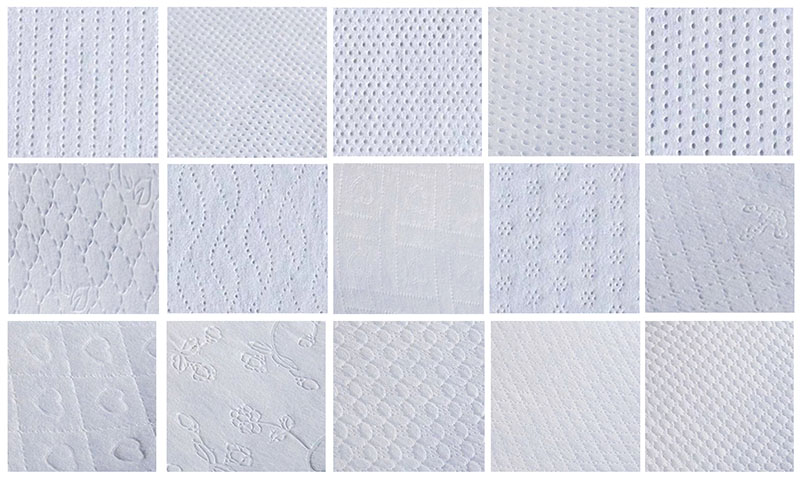 Customizable Hole Patterns on 3D Punched Nonwoven Fabric for Various Sanitary Napkins Customizable Hole Patterns on 3D Punched Nonwoven Fabric for Various Sanitary Napkins