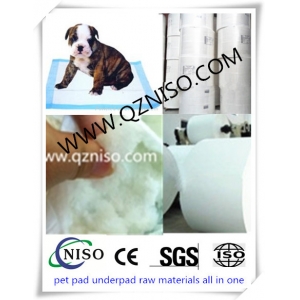 Untreated fluff pulp for pet pad underpad