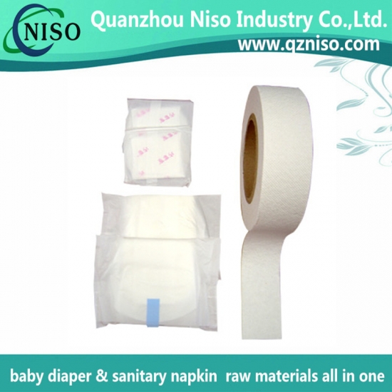 Soft absorbent paper for sanitary napkin manufaturing