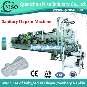 Semi-automatic sanitary napkin machine