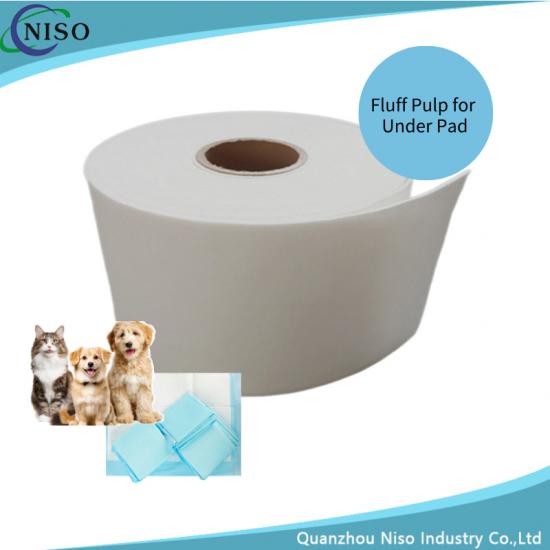 Untreated fluff pulp for pet pad underpad