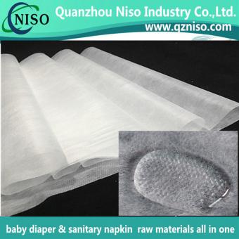 Nonwoven fabric for leg cuff of baby diaper